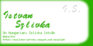 istvan szlivka business card
